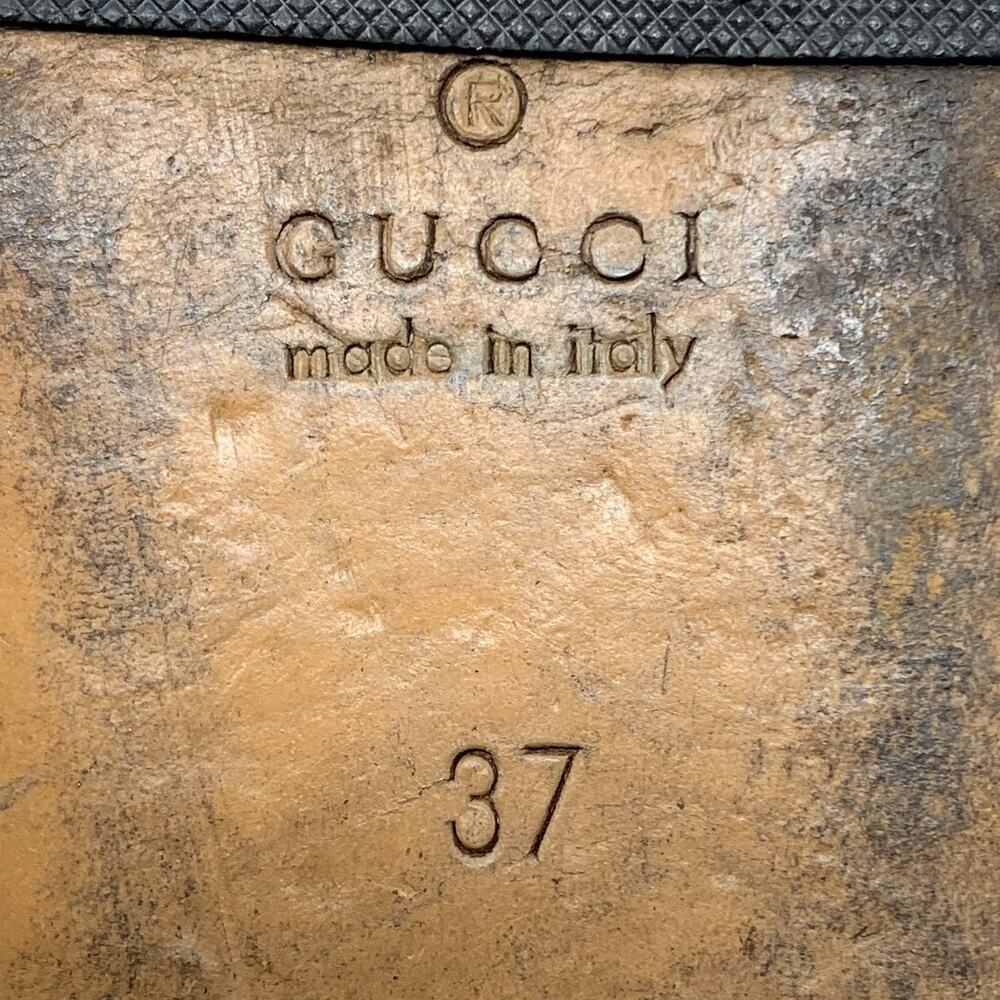 Gucci Princetown Horsebit Tian Print GG Monogram Logo Flats Slip On Mules EU 37 - Picture 9 of 10